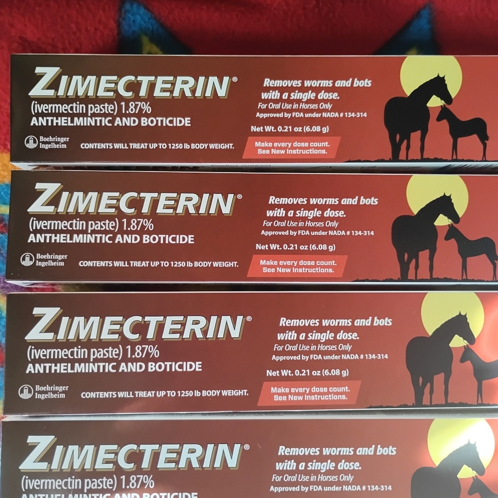 Zimecterin * # 4 Boxes 1.87% Ivermectin*  Horse Wormer Paste
